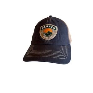 Denver Colorado Mountain Retro Trucker Hat Baseball Cap Tan Mesh Adjustable